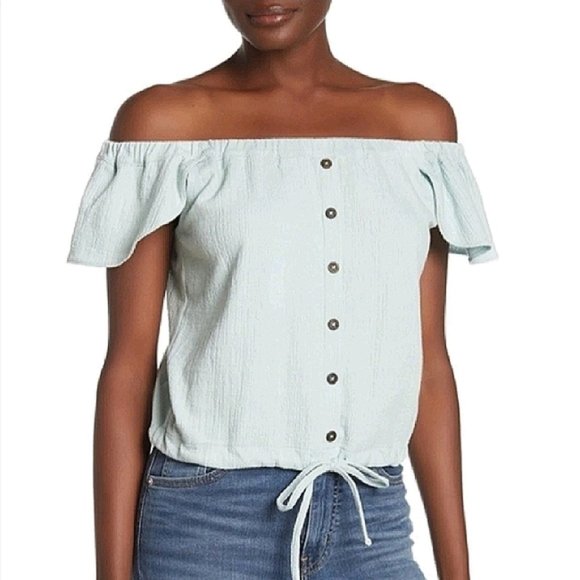 NWT Madewell Cream Off Shoulder Top XL - Picture 2 of 9